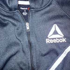 REEBOK Girls Medium Black and Pink Zip Up Hoodie